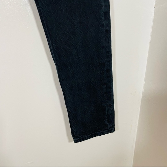 Agolde Jamie High Rise Classic Jeans Rematch Distressed Black Denim Preppy - Picture 5 of 10